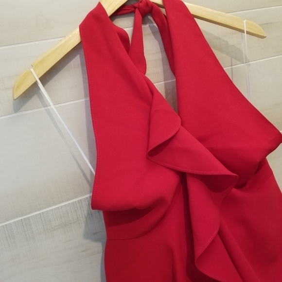 {XS} Amanda Uprichard New York Cabo Halter Top In Scarlet - Picture 6 of 9